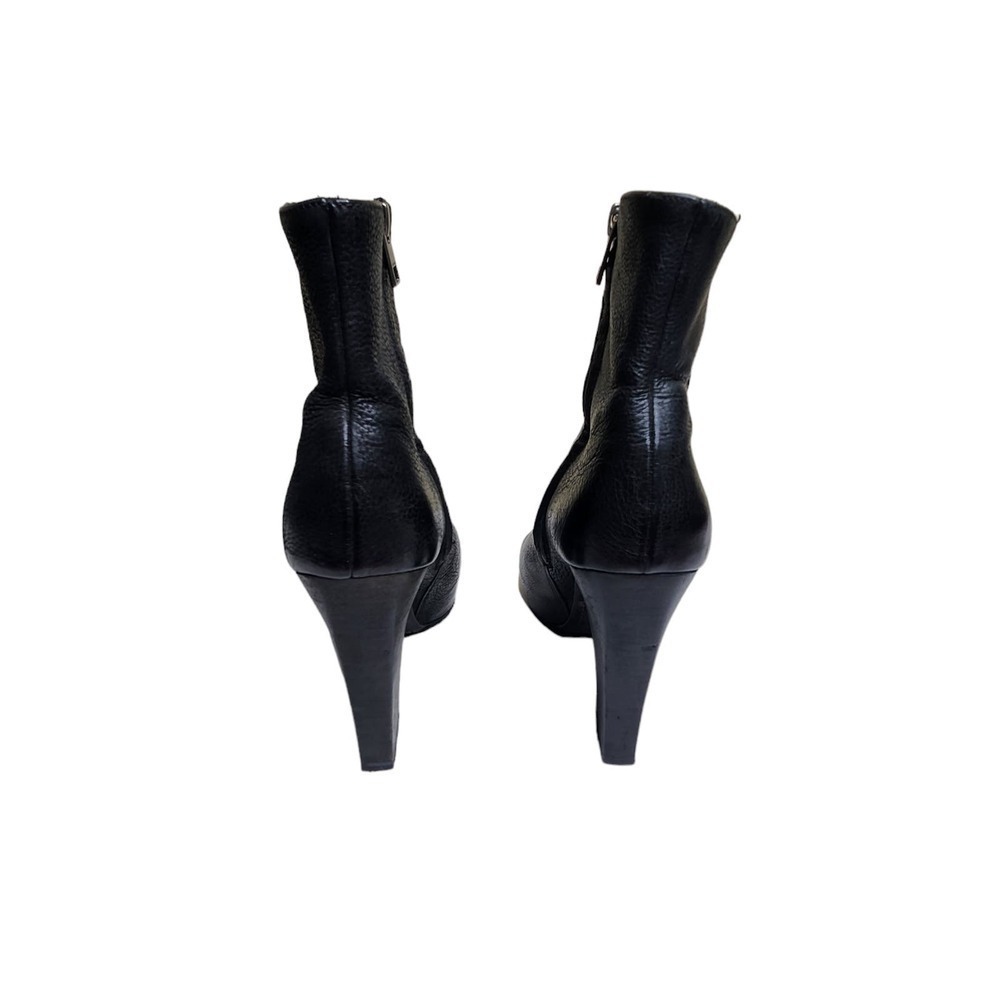 Allsaints women's black leather peep toe platform ankle booties 6.5M - Picture 6 of 10